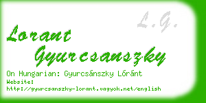 lorant gyurcsanszky business card